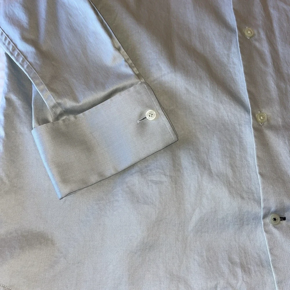 Banana Republic Men's Cotton Dress‎ Shirt Light Gray XL